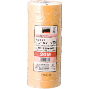 (LINE�N�[�|���L)�y���[�݌ɕi�z�u�����v�g���X�R���R TRUSCO TM1920Y10P �E���^�C�v �r�j�[���e�[�v 19X20m �� 10������