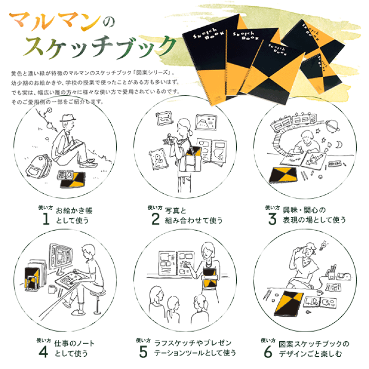 【A3サイズ】マルマン 図案シリーズ スケッチブック(S115)/maruman/画用紙 並口(中性紙) | ぶんぐたうん