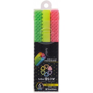 シャチハタ/BLOX蛍光マーカー 6色セット 水性顔料 (KTX-600/6W) shachihata