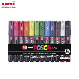 y12FZbgEɍׁzOHM^TCy POSCA |XJ (PC-1M 12C) iPC1M12Cj|X^[J[̂悤ȑN₩FI MITSUBISHI PENCIL