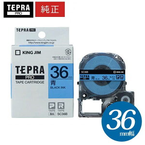 �L���O�W���u�e�v���vPRO�p �����e�v���e�[�v SC36B �p�X�e�����x�� ������ 36mm �� 8m�@�J���[���x���@�u�e�v���vPRO�e�[�v�J�[�g���b�W KING JIM TEPRA