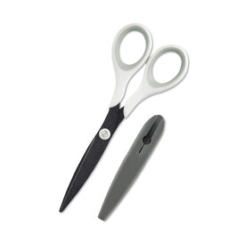 プラス／フィットカット　スリムスタイル（SC-160SF・34-159）　ホワイト/グレー　フッ素コーティング　スリムサイズでペンケースやペンスタンドにすっきり収まる／PLUS