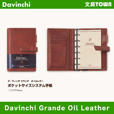【送料無料】DavinciダヴィンチオイルレザーポケットサイズDP802ダ・ヴィンチグランデシステム手帳(リング14mm)【smtb-kd】レイメイ藤井