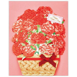 日本ホールマーク 母の日/立体カード カゴラメカーネーション
