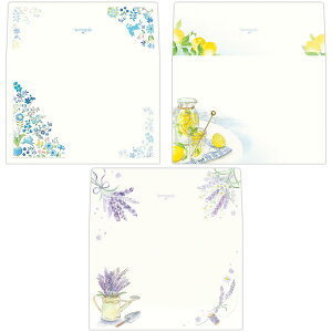 日本ホールマーク レターパッド用封筒/チェンジズ・オブ・ネイチャー ブルー&ブルー・シーサイドレモン・ラベンダーガーデン