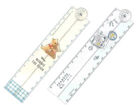 カミオジャパン　キャラクター分度器付き折りたたみ定規　くまのプーさん・スヌーピー