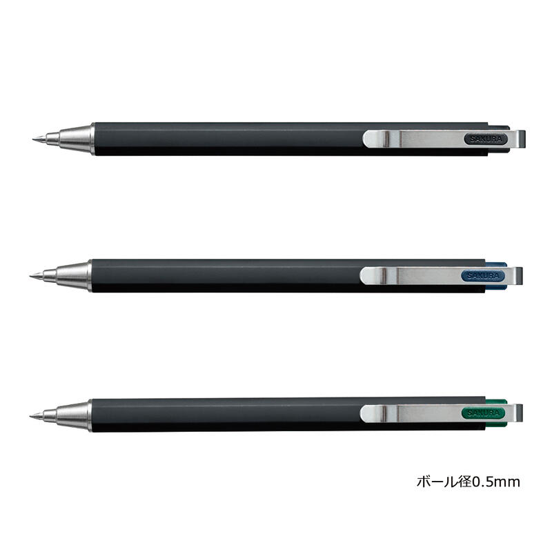 3色の黒インキから自分好みの黒を選び、個性を表現できます。 サクラクレパス ノック式ゲルインキボールペン ボールサイン iDプラス 0.5mm