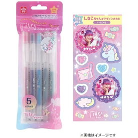 サクラクレパス　ノック式ゲルインキボールペン　ボールサインティアラノック　5色セット　しなこちゃん シール付き　★数量限定販売★