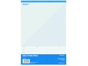 コクヨ セクションパッド A4 5mm方眼通し罫 100枚 レ-525N