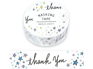 �y�����񂹁z���[���h�N���t�g �}�X�L���O�e�[�v thank you 15mm×7m 4��