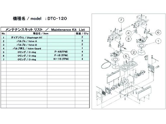 オープニング大放出セールULVAC DTC-120用メンテナンスキット DTC-120 MAINTENANCEKIT