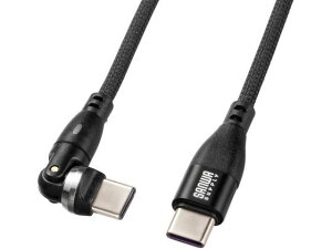 �y�����񂹁z�T�����T�v���C Type-C�R�l�N�^540°��]�P�[�u�� KU-CCP100KA10BK