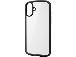 �y�����񂹁z�G���R�� iPhone16Plus�P�[�X �Ռ��z�� �u���b�N PM-A24BTSLFCBK