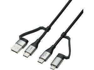 �y�����񂹁z�G���R�� 4in1 USB�P�[�u�� 1m �u���b�N MPA-AMBCC10BK
