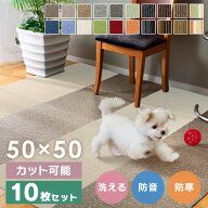 タイルカーペット 【10枚セット】マット フロアマット 50×50 10枚 おしゃれ 防音 洗える リビング 家庭…