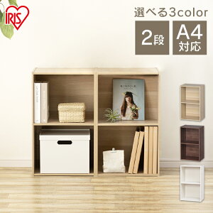 【カラーボックス a4 収納】CBボックス 2段 A4サイズ CX-2F ホワイト・ブラウンオーク 収納用品 本棚 本収納 整理棚 本収納【アイリスオーヤマ カラーボックス】
