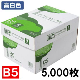 コピー用紙 B5 5000枚 5，000枚 送料無料 高白色 APP ホワイト コピー用紙B5 白色度93% 紙厚0.09mm 5000枚（500枚×10冊） WC914PEI大容量 用紙 印刷用紙 消耗品