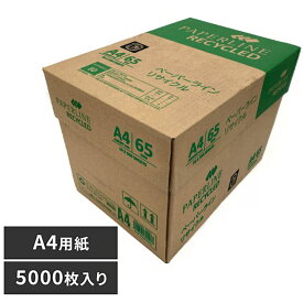 コピー用紙 A4 5000枚 (500枚×10冊) グリーン購入法適合 再生紙 無地 まとめ買い 箱買い 大量印刷 書類 資料 印刷 OA用紙 印刷用紙 会社 オフィス用品 事務用品 エイピーピー・ジャパン ペーパーラインリサイクル *