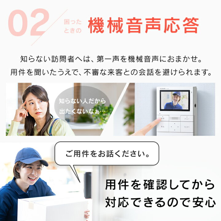 楽天市場】＼防犯対策に／インターホン カメラ付き 工事込み 4.3インチ 
