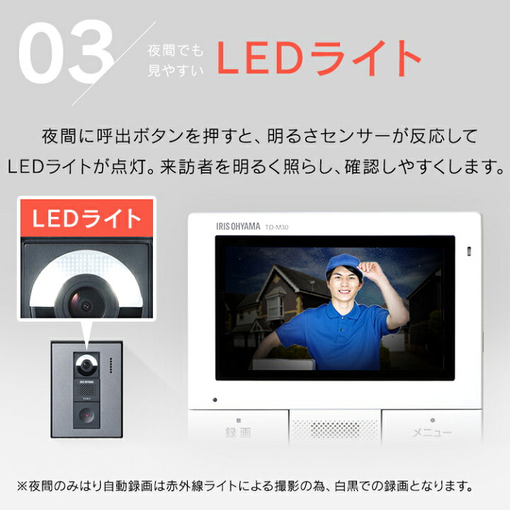 楽天市場】【ポイント5倍☆13日9:59迄】＼防犯対策に／インターホン 