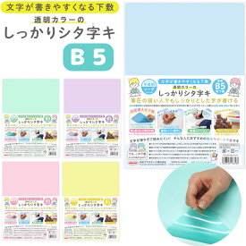 共栄プラスチック 透明カラーのしっかりシタ字キ B5 下敷き したじき 下じき 透明 クリア 軟質 ソフト タイプ 筆圧 サポートTCS-B5