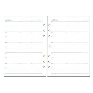 【10%OFFクーポン】Ashfordアシュフォード システム手帳リフィル A5 アドレスリーフ5段 (30枚入り) メーカー品番0482-100