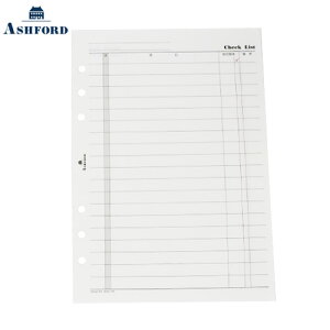 【10%OFFクーポン】アシュフォード A5サイズ チェックリスト システム手帳リフィル メーカー品番0644-100