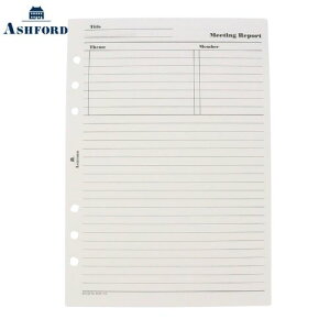 【10%OFFクーポン】アシュフォード A5サイズ ミーティングレポート システム手帳リフィル メーカー品番0645-100
