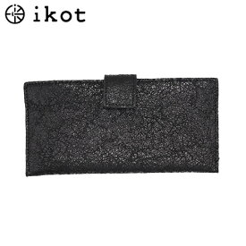 イコット 薄型長財布 クラッキングレザー 本革 牛革 ブラック×ブラック ikot メーカー品番IK324001-BKBK※ラクーポン使用不可