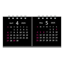 【10%OFFクーポン】エヌプランニング 2025年4月始まり卓上カレンダー タイニー 2マンス ブラックN.Planning メーカー品番CTN-621