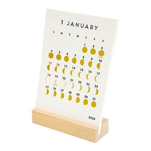 【10%OFFクーポン】グリーティングライフ 2026年版 レタープレススタンドカレンダー MOON 月の満ち欠け メーカー品番C-1697-MM