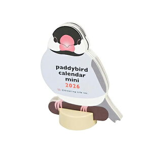 【10%OFFクーポン】グリーティングライフ 2026年版 アニマルダイカットカレンダーミニ 文鳥 メーカー品番C-1706-ET