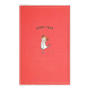 【10%OFFクーポン】グリーティングライフ2026年版手帳 ココちゃん サカモトリョウA5スリムノートダイアリー マンスリーレッド メーカー品番CD-1396-RY