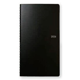 【10%OFFクーポン】マルマン 2026年版手帳 ビジネスダイアリー 縦型 週間ダイアリー(見開き片面1週間) ブラック maruman メーカー品番582-26
