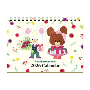 【10%OFFクーポン】スクエア 2026年 卓上カレンダー くまのがっこう the bears's school square メーカー品番39KCA-3