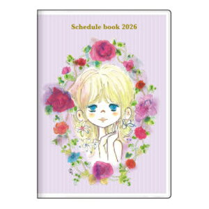 【10%OFFクーポン】サンスター文具 2026年版手帳 月間B6 水森亜土 バイオレット メーカー品番S2958953