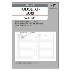 【10%OFFクーポン】KNOX ノックス システム手帳 A5サイズ リフィル TODOリスト50枚 メーカー品番52452500