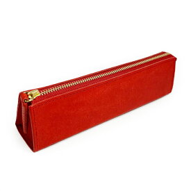 【10%OFFクーポン】文具のある暮らしオリジナルPueblo プエブロレッド 限定 ファスナーペンケースM 筆箱 本革 レザー メーカー品番IPV-5801