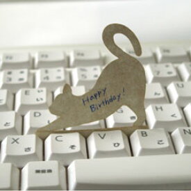 パソコンのキーボードのキーのすき間に挟んで立てかけられるかわいい伝言メモ　ハイモジモジ　Deng On"Cat"