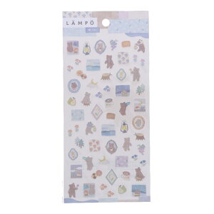 マインドウェイブ ランポステッカーミニ くまと星空 かわいい シール デコレーション ノート 手帳 オシャレ レトロ