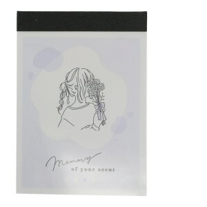 カミオジャパン ミニメモ モアガール MEMORY OF YOUR SCENT 2柄 80枚 日本製 女子文具 プレゼント メモ帳 プチギフト お礼 20冊までメール便対応 文具 大人かわいい