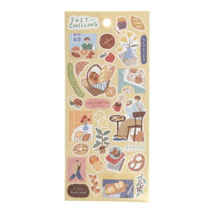 マインドウェイブ JUST CHILLING ステッカー パンたべよう かわいい シール デコレーション ノート 手帳 オシャレ