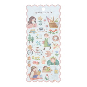 マインドウェイブ ルーチンチャームステッカー ピクニック かわいい シール デコレーション ノート 手帳 オシャレ