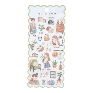 マインドウェイブ ルーチンチャームステッカー インテリア かわいい シール デコレーション ノート 手帳 オシャレ