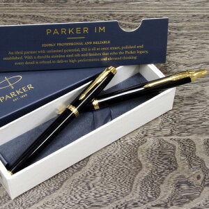 パーカー・IM ブラックGT 万年筆・ボールペンセット ロイヤルワラント プレゼント 名入れ無料 父の日 お祝い 誕生日 ロングセラー 文具の森オリジナル