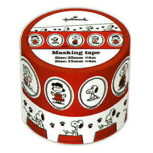 ホールマーク スヌーピー マスキングテープ SNフレーム 2サイズ プレゼント デコレーション