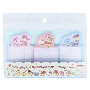 サンスター文具 クレヨンしんちゃん×サンリオキャラクターズ ダイカット付箋 クレヨン 60枚 プレゼント 限定