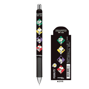 カミオジャパン エナージェル ゲルインキボールペン 0.5mm スヌーピー/ブロックパターン・ブラック ぺんてる 日本製 コレクション 限定
