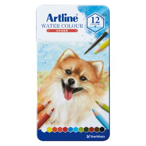 Artline 水彩色鉛筆 12色セット 六角軸 名入れ無料 贈り物 入学祝 プレゼント お祝い オシャレ かわいい アニマル