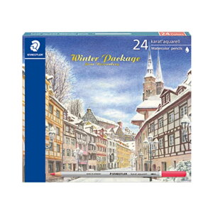 ステッドラー カラト アクェレル 水彩色鉛筆 24色 ウィンターパッケージ 2022 限定 名入れ 野村重存 水彩画 プレゼント 塗り絵 画材